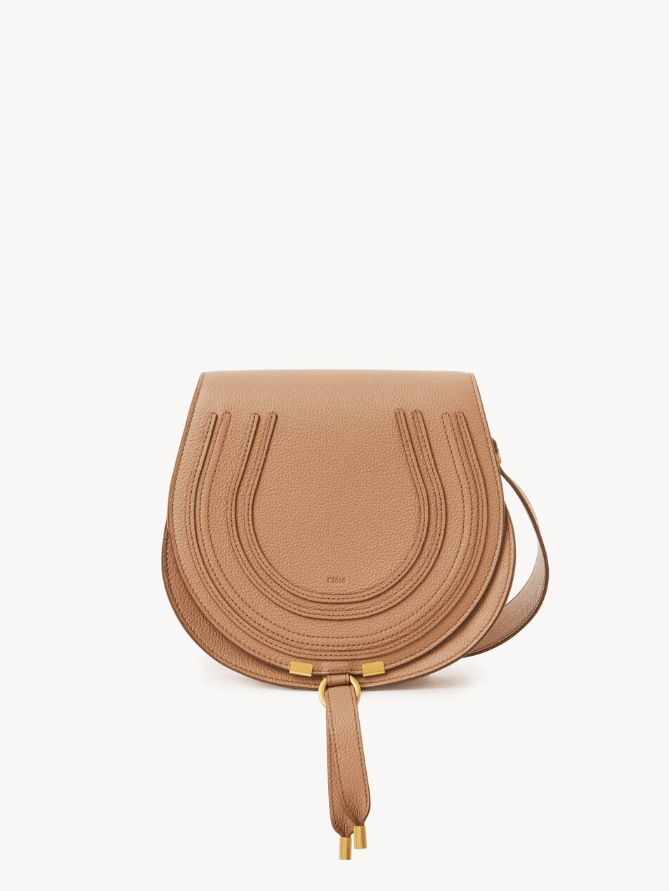 CHLOE Marcie saddle bag in grained leather Light Tan