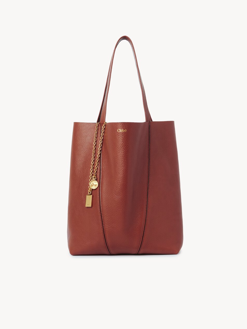 CHLOE Spin tote bag in grained leather Blushy Brown