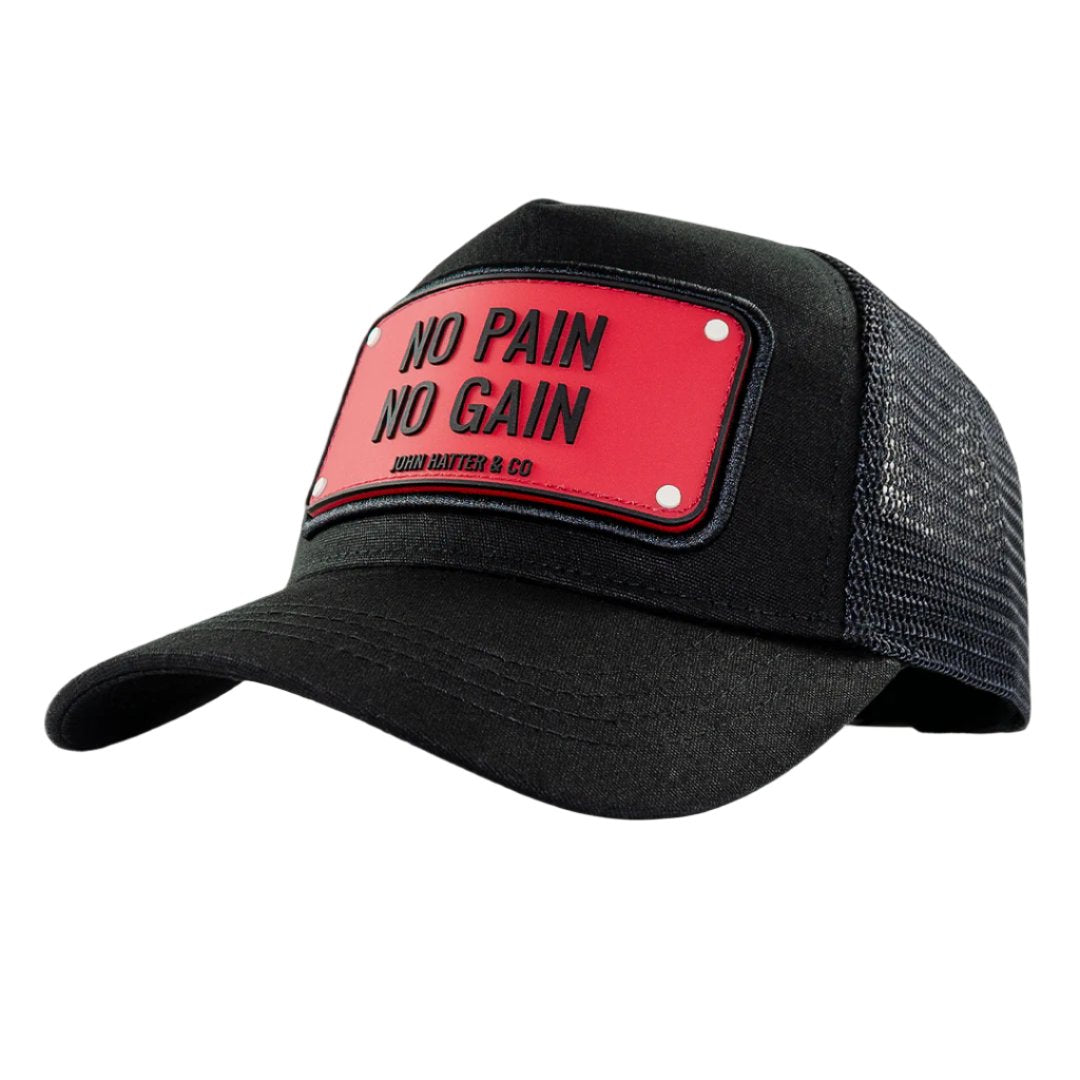 No Pain No Gain Black Trucker Cap