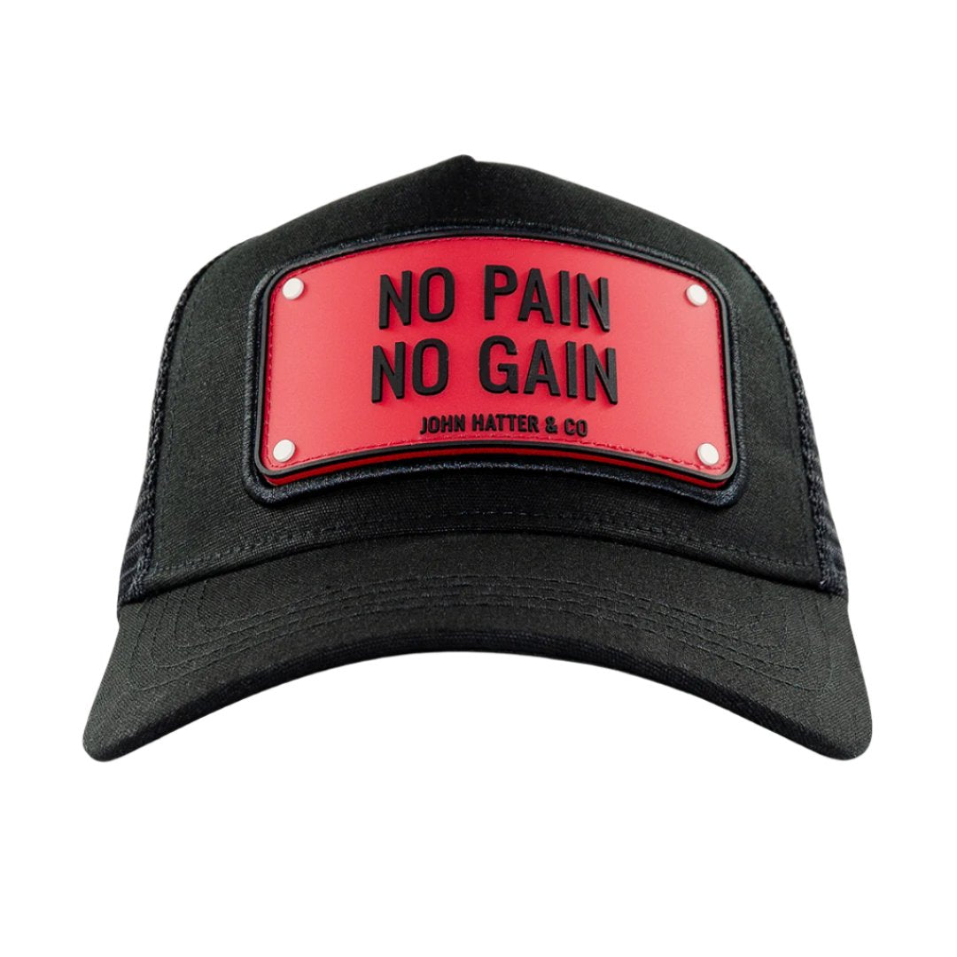 No Pain No Gain Black Trucker Cap