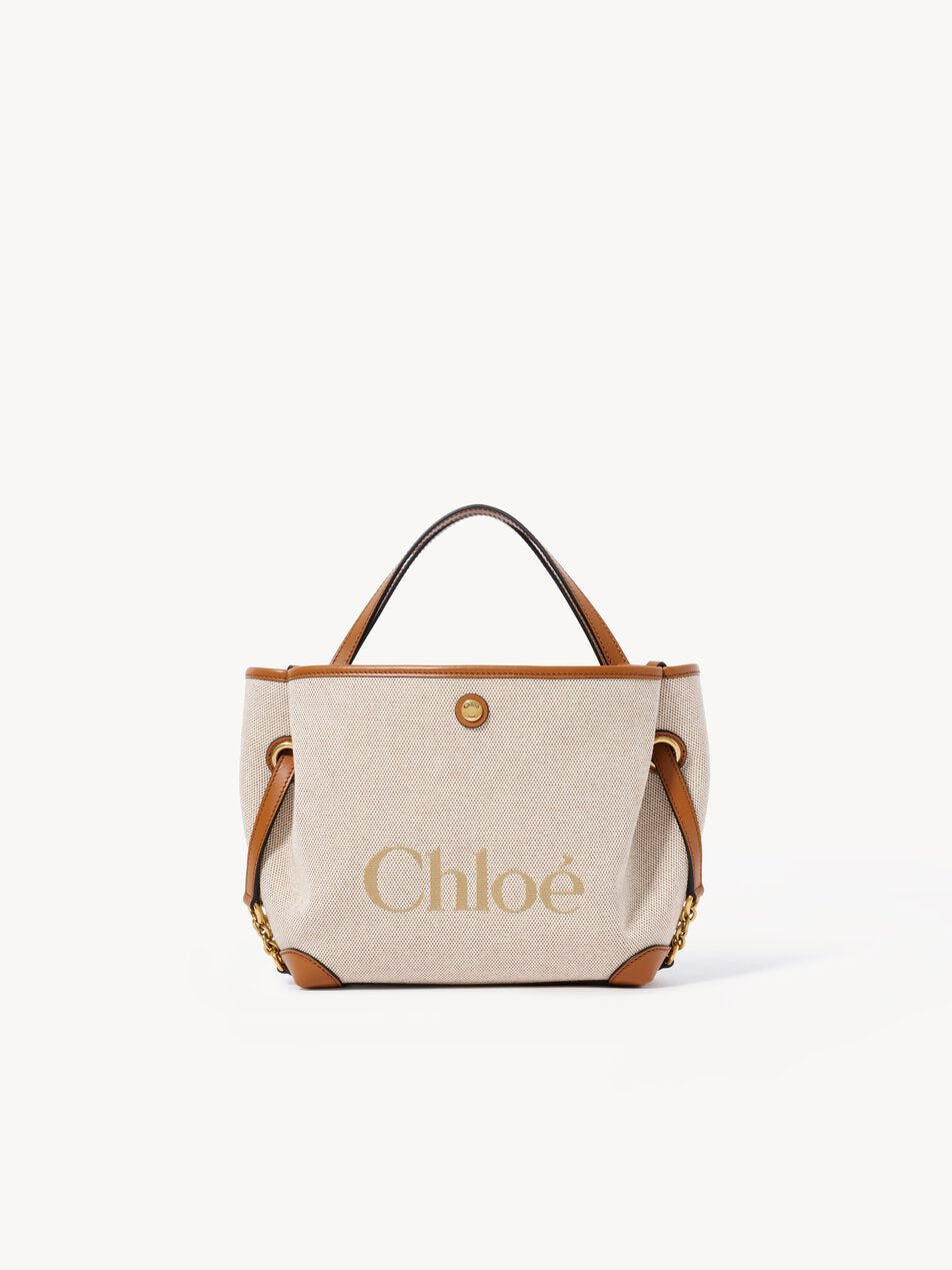 CHLOE Small Chloé Clover double carry bag in canvas Clay Brown