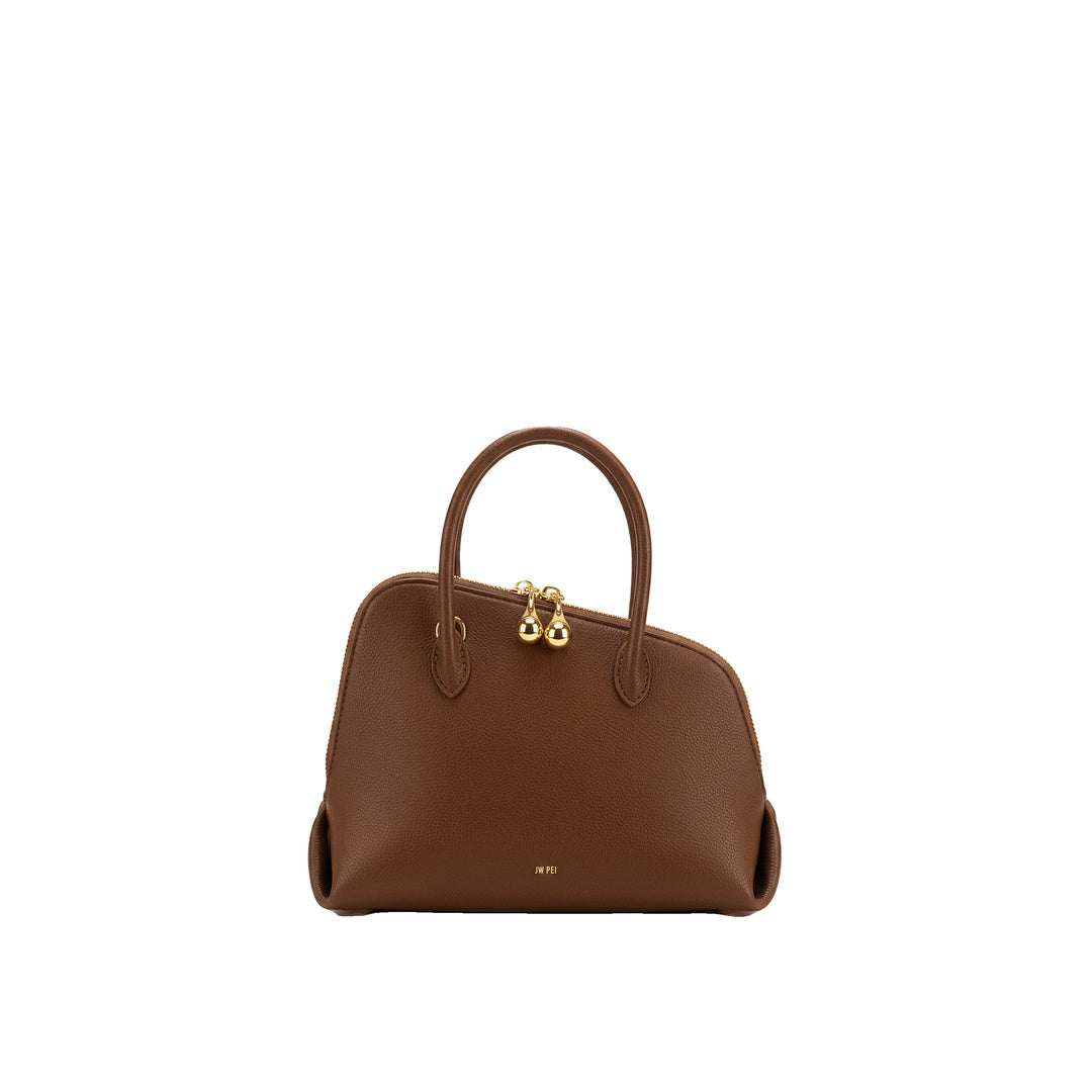 JW PEI Nerina Pebbled Dome Top Handle Bag - Brown