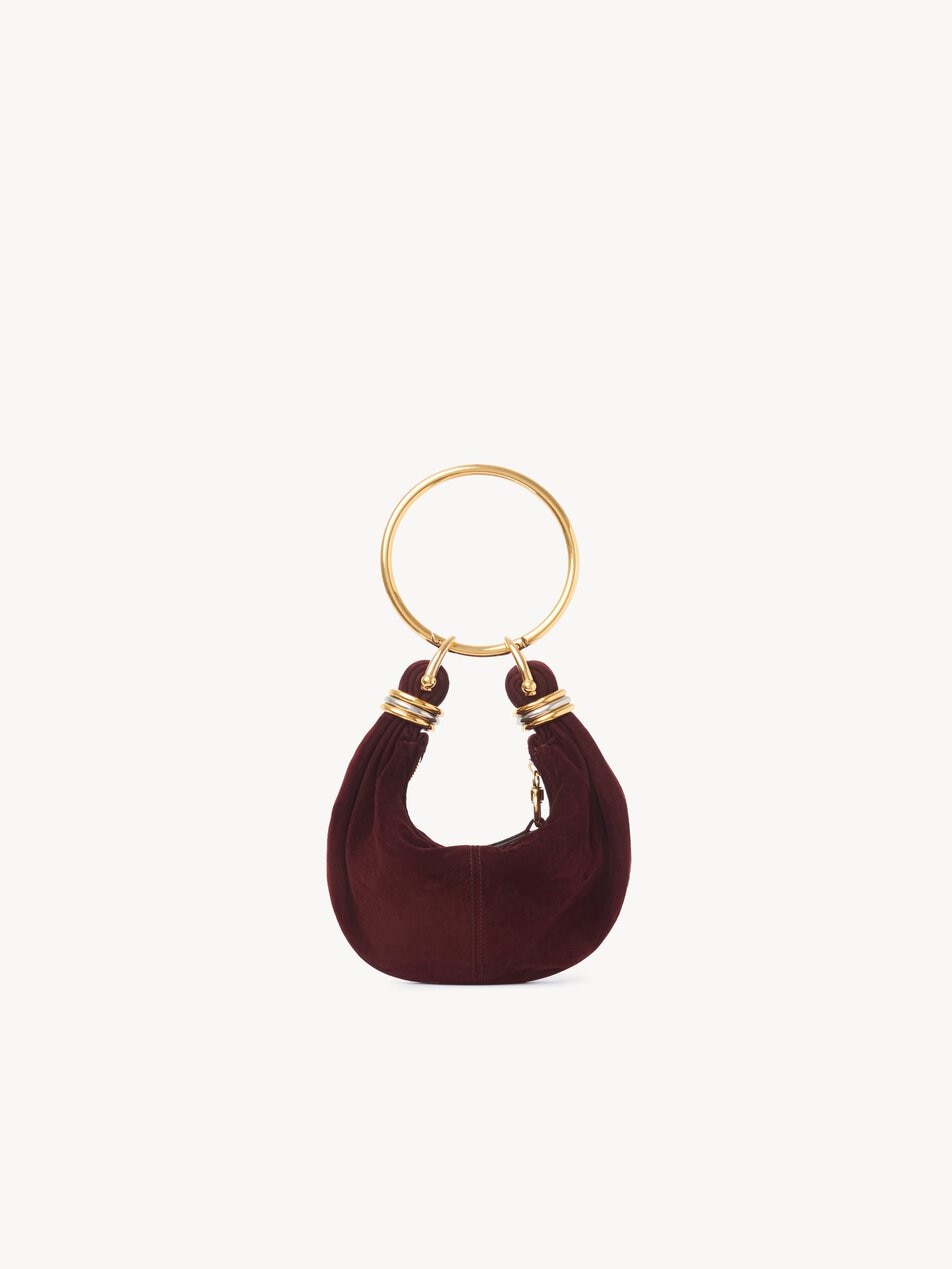 CHLOE Mini Bracelet Hobo bag in suede leather Deep Violine