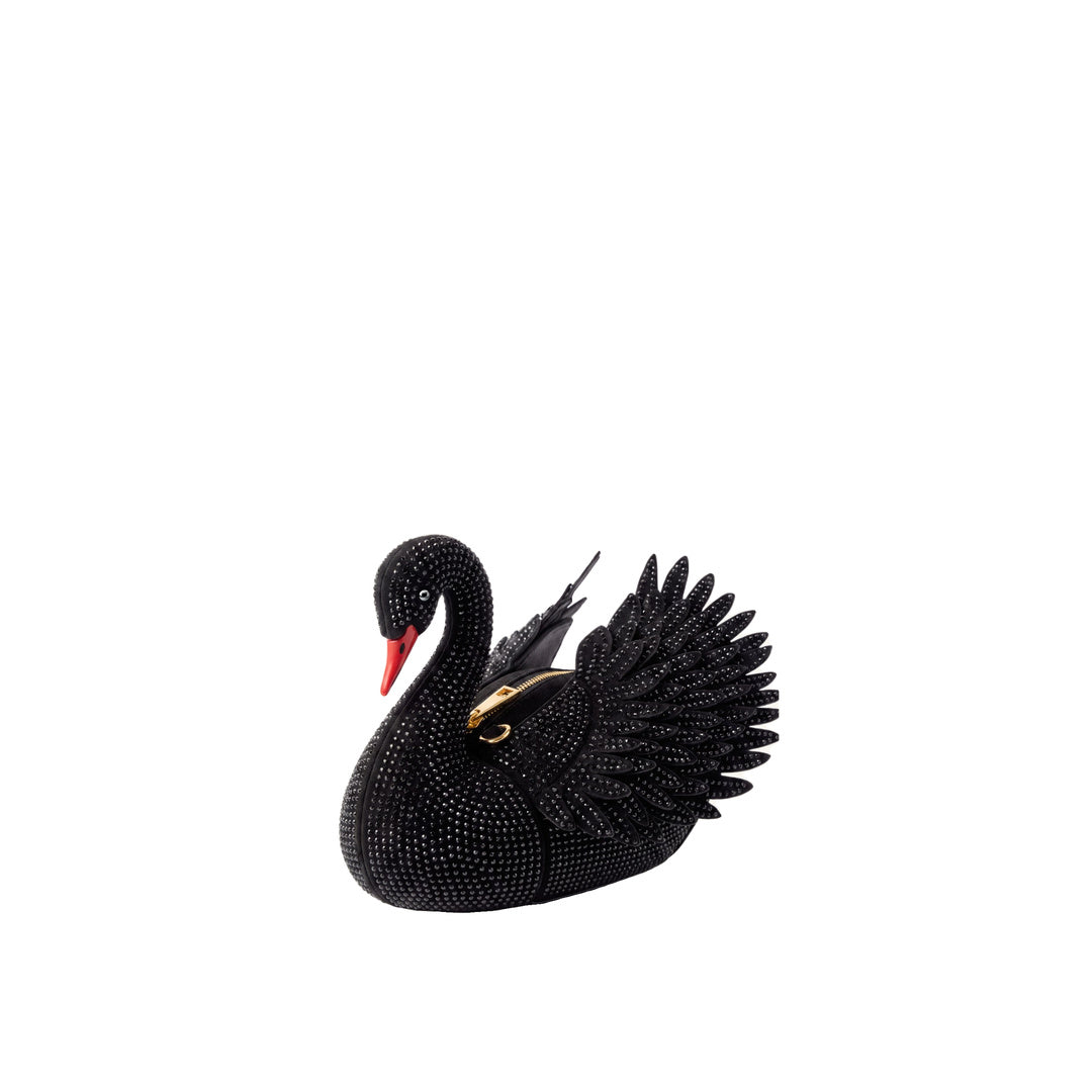 JW PEI Alani Artificial Crystal Swan Shaped Crossbody Bag - Black