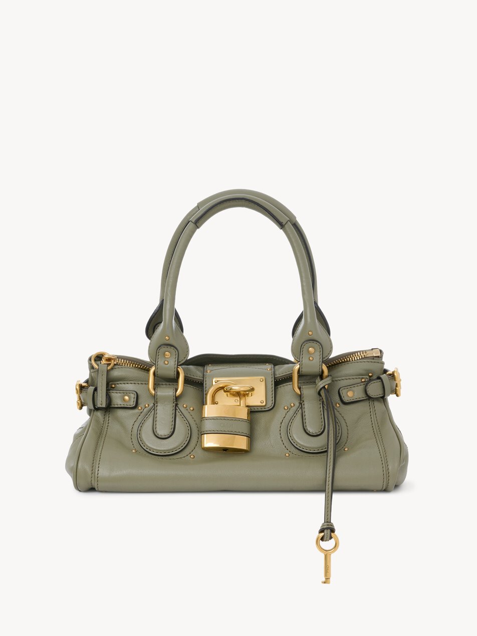 CHLOE Paddington bag in grained leather Aloe Green
