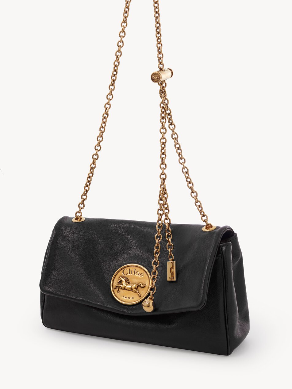 CHLOE Heritage shoulder bag in grained leather Black