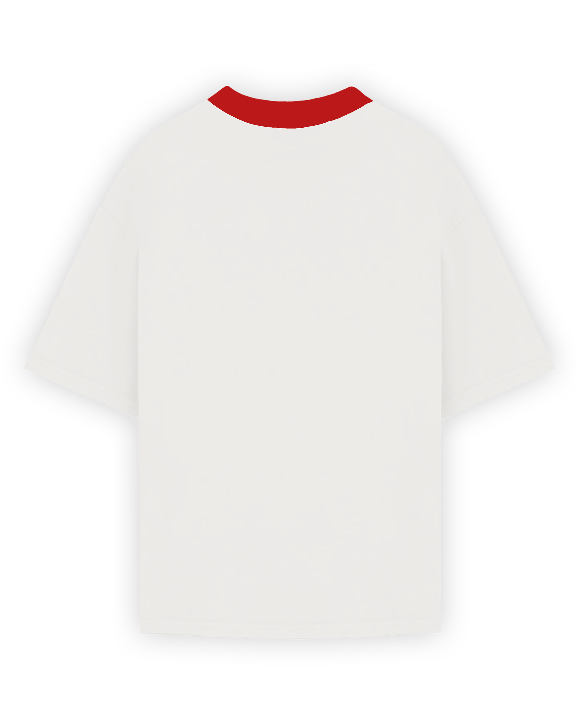 DONT DIE BROKE RINGER T-SHIRT - OFF WHITE/RED