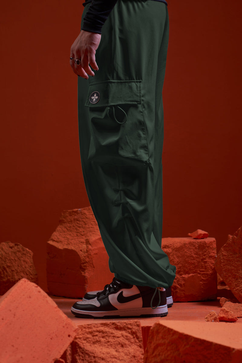 RAZOR PARACHUTE CARGO (OLIVE) | NATTY GARB | Streetwear Joggers by Crepdog Crew