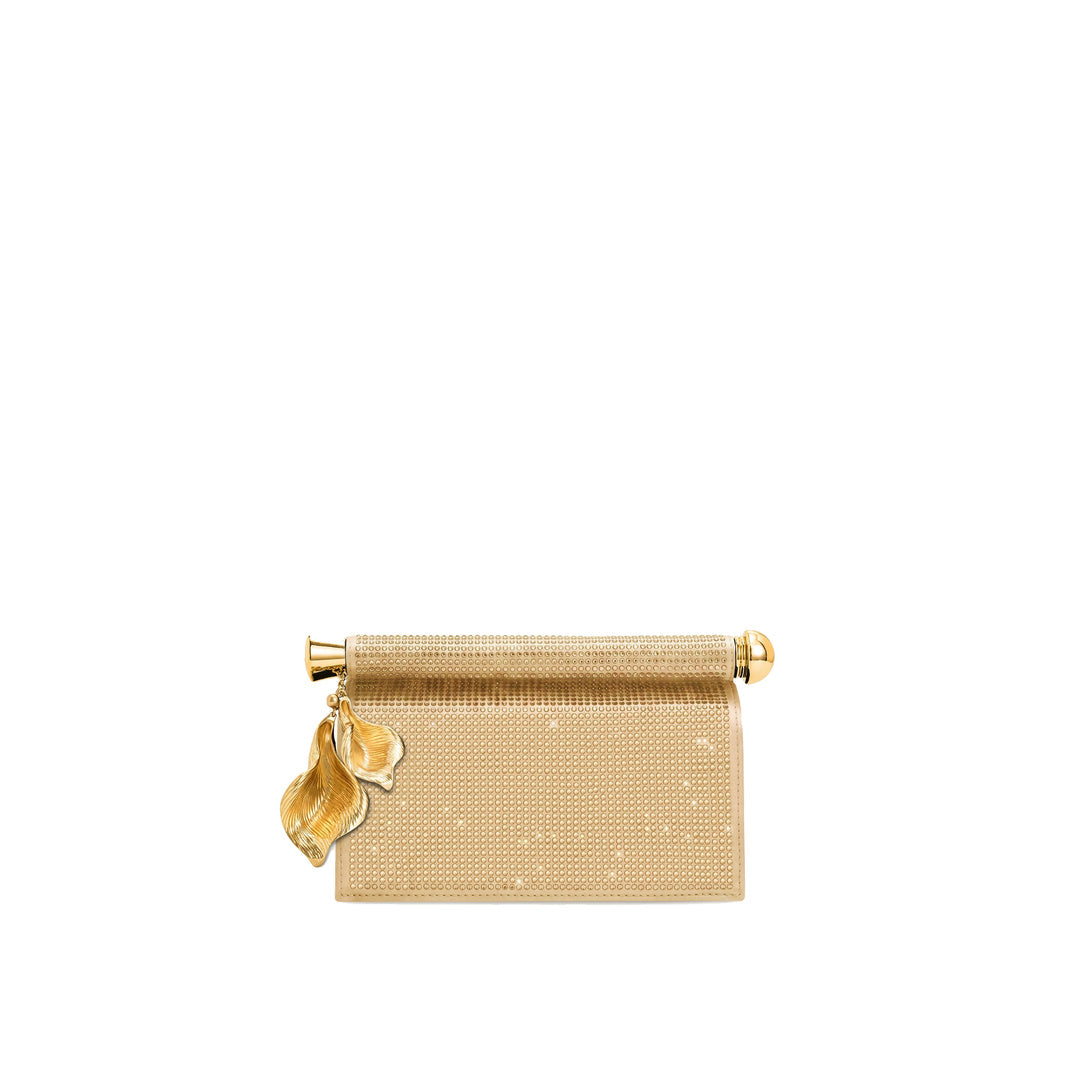 JW PEI Holly Artificial Crystal Metal Pendant Embellished Clutch - Light Champagne