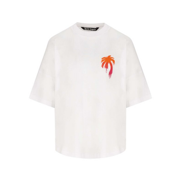 Palm Angels Sprayed Palm Logo T-shirt White|Black