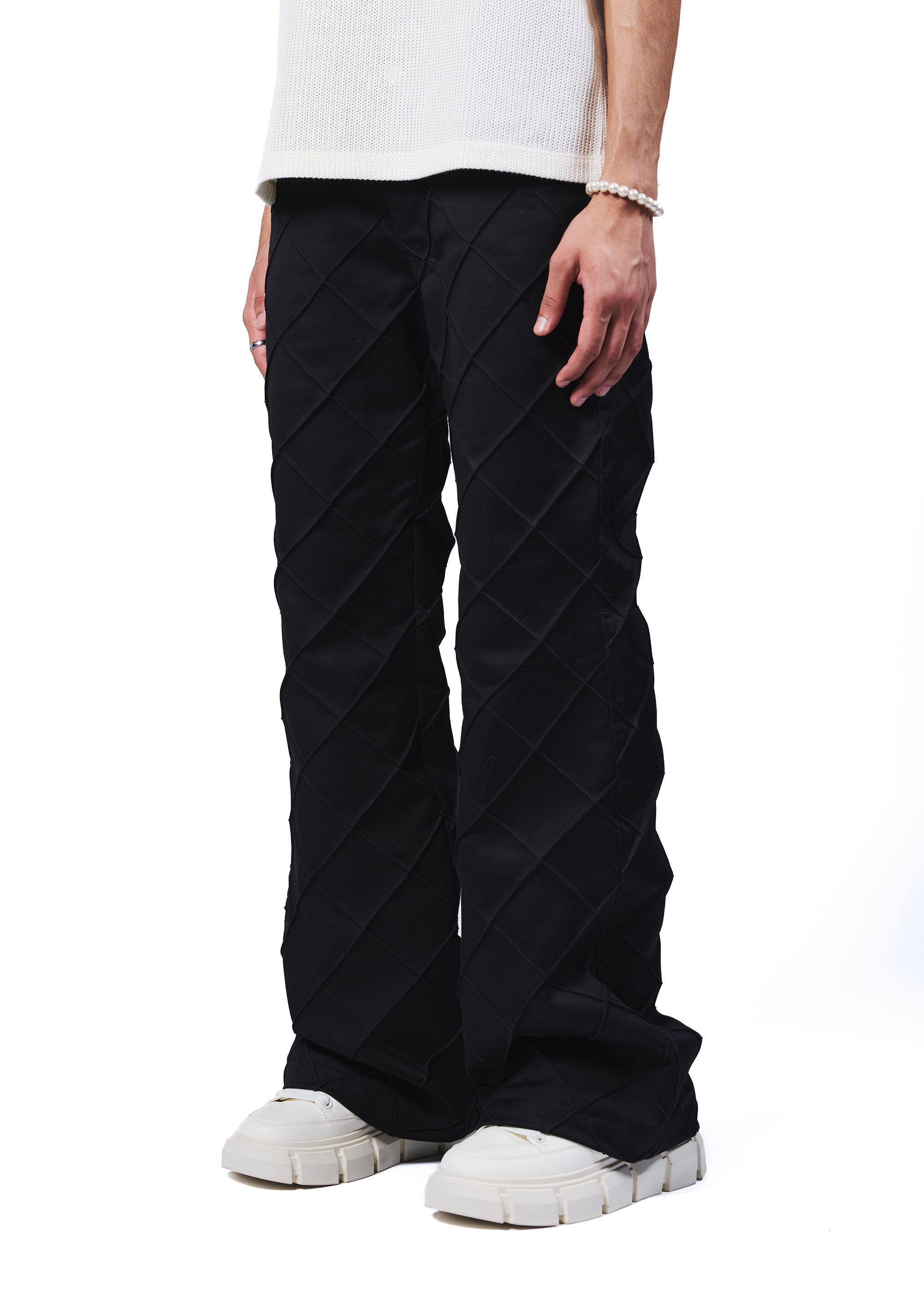 Pin tucks denim