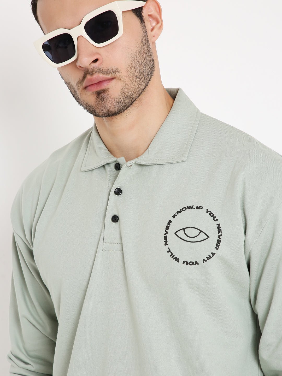 Oversized Polo T-shirt - Camping Green