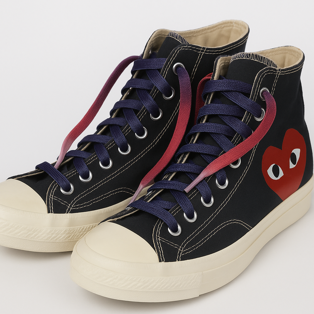 Berry Nebula Gradient Shoelaces | Red - Purple - Light Pink | Premium Gradient Flat Sneaker Laces by KNOTTY