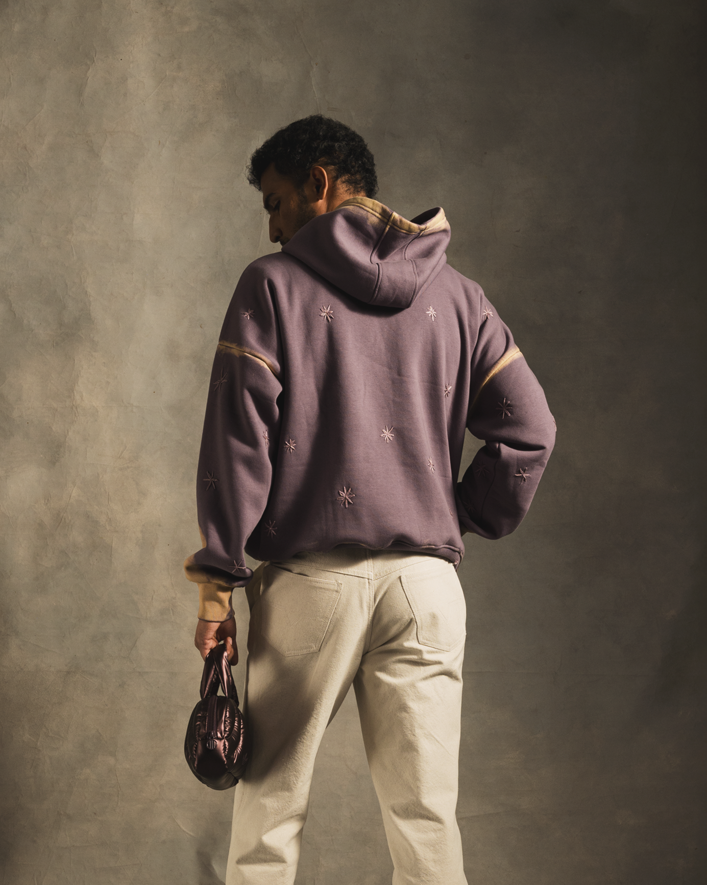 Brush Stroke Hoodie In Lavender