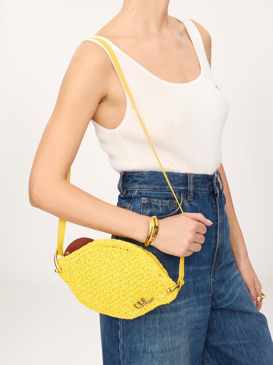 CHLOE Tropicus Lemon crossbody bag in waxed cord Radiant Yellow