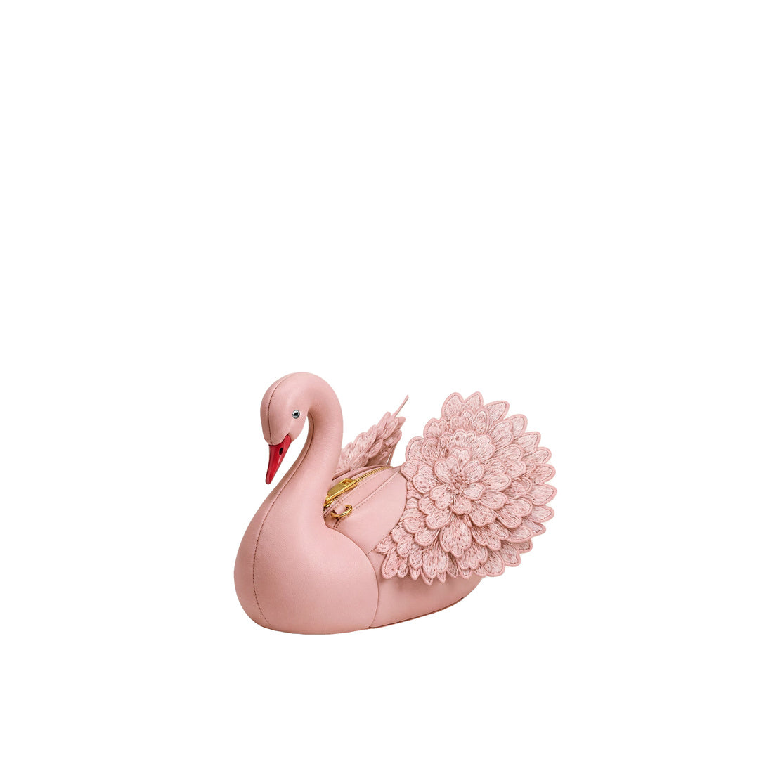JW PEI Alani Swan Shaped Embroidered Crossbody Bag - Light Pink