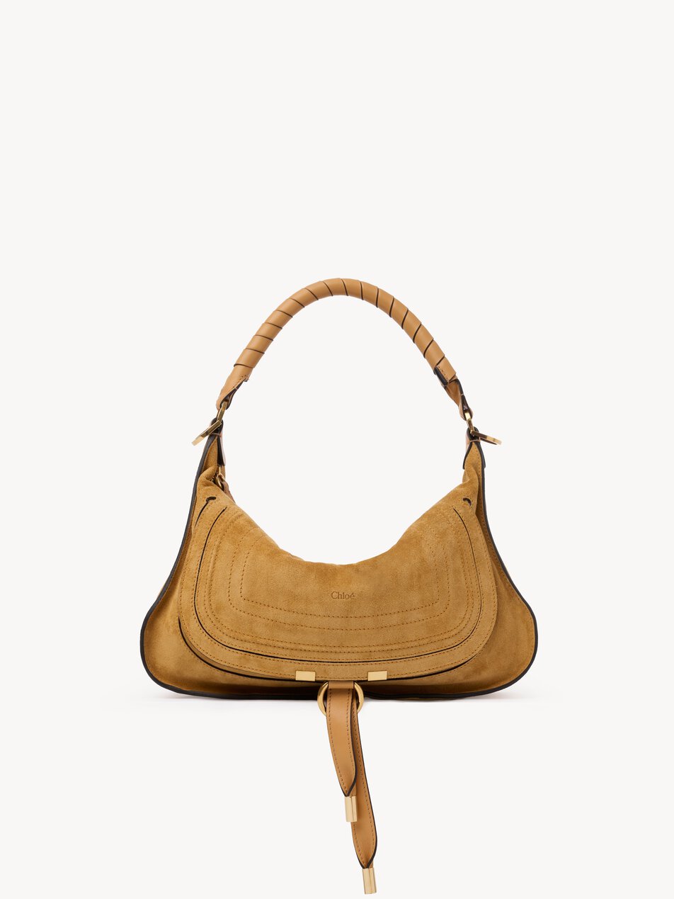 CHLOE Small Marcie shoulder bag in suede leather Whispering Orange