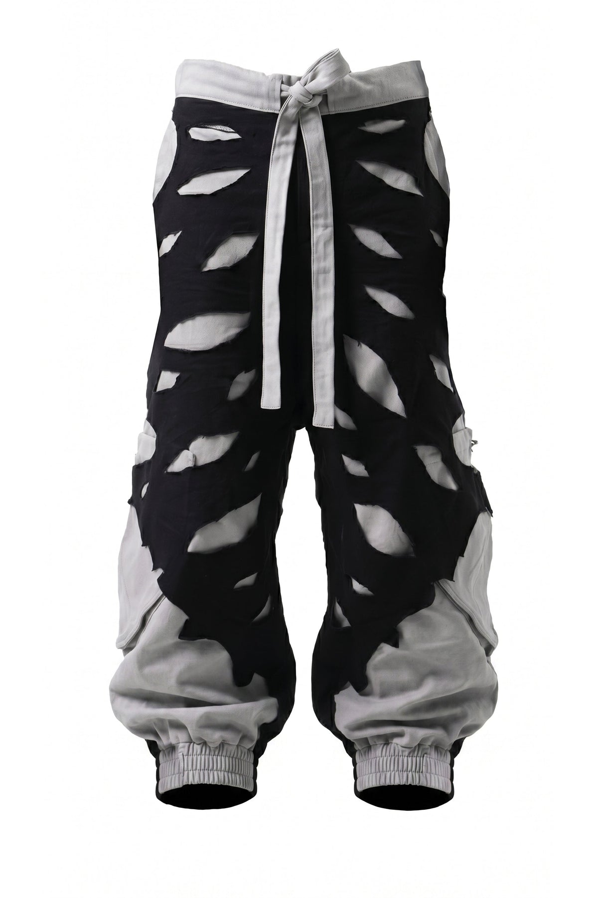 Rage Distressed Cargo Pants (B&W)
