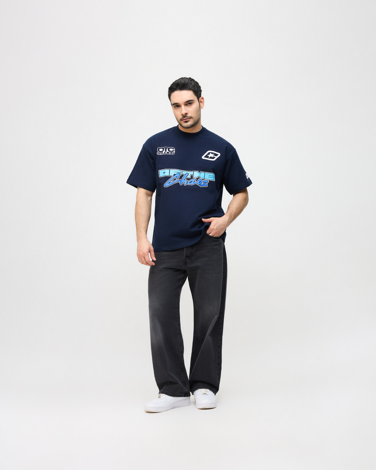 RETRO LOGO T-SHIRT - NAVY BLUE