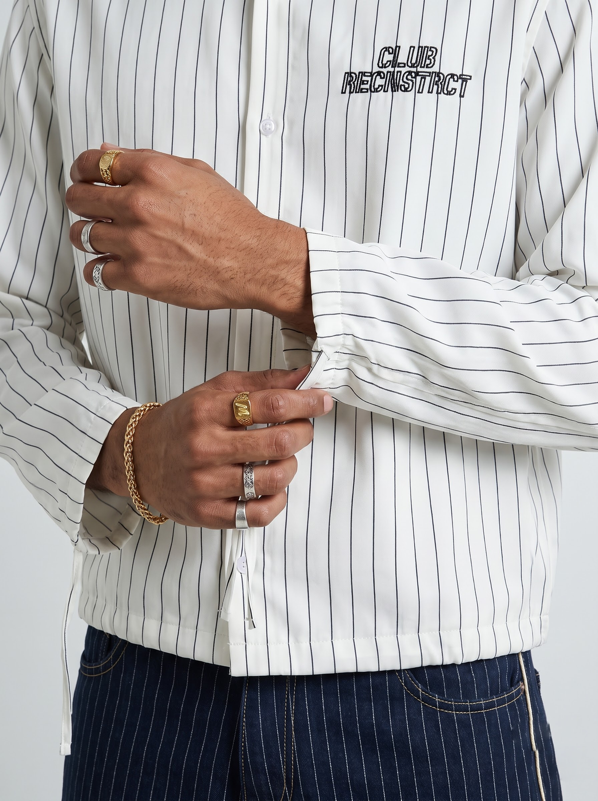 Stripped Void Boxy fit - White
