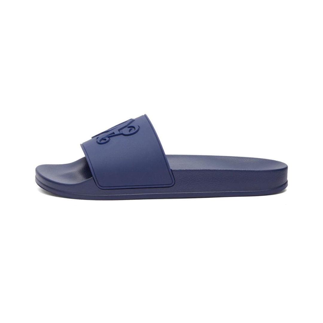 Palm Angels Monogram Pool Sliders Dark Blue