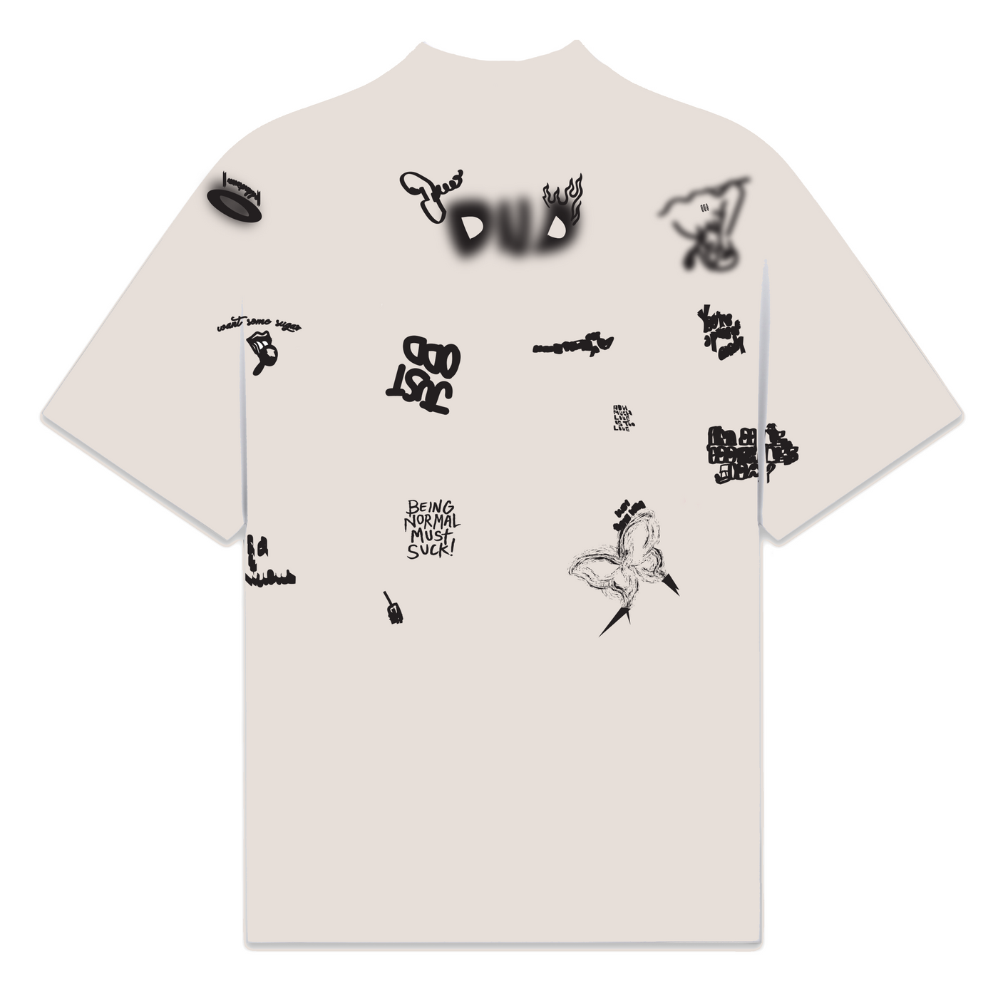 Beige Scribble T-shirt