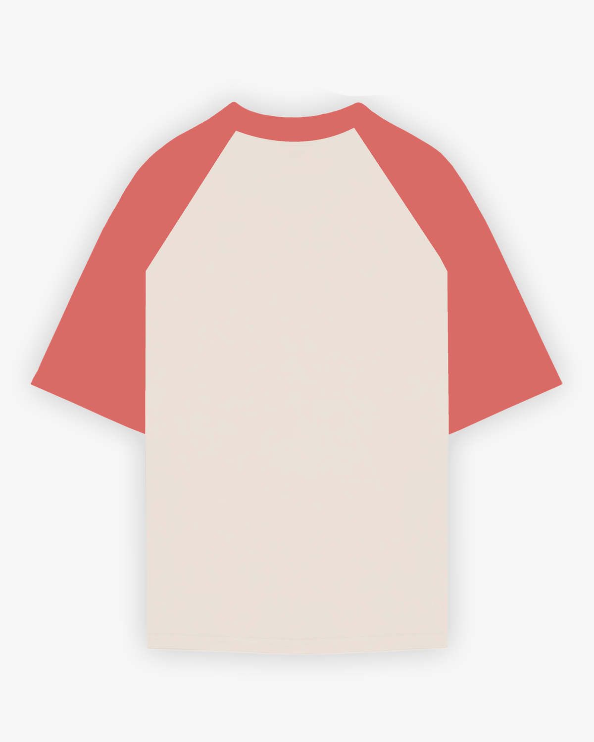 SKYLINE RAGLAN T-SHIRT - OFF-WHITE/CORAL
