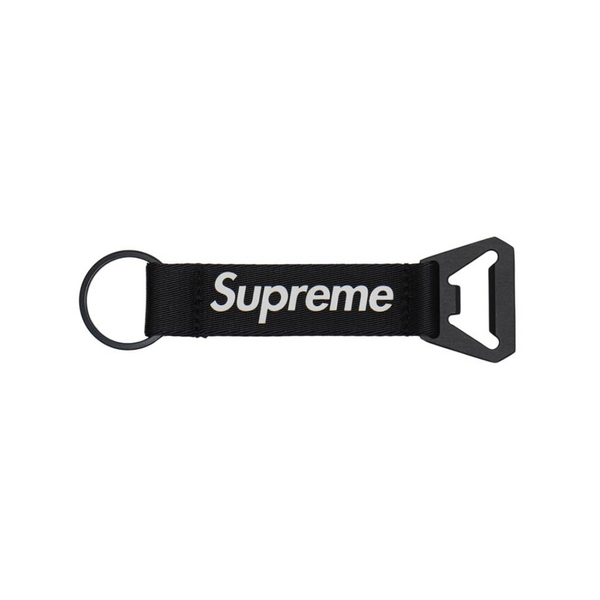 Supreme Bottle Opener Webbing Keychain Black|Black