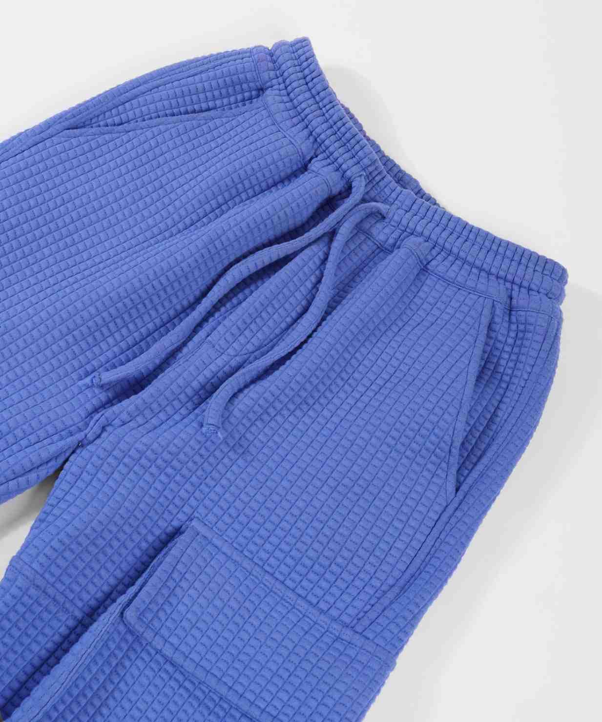 BLUE QUILTED TROUSER