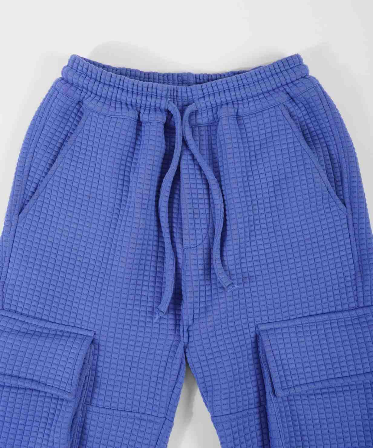 BLUE QUILTED TROUSER