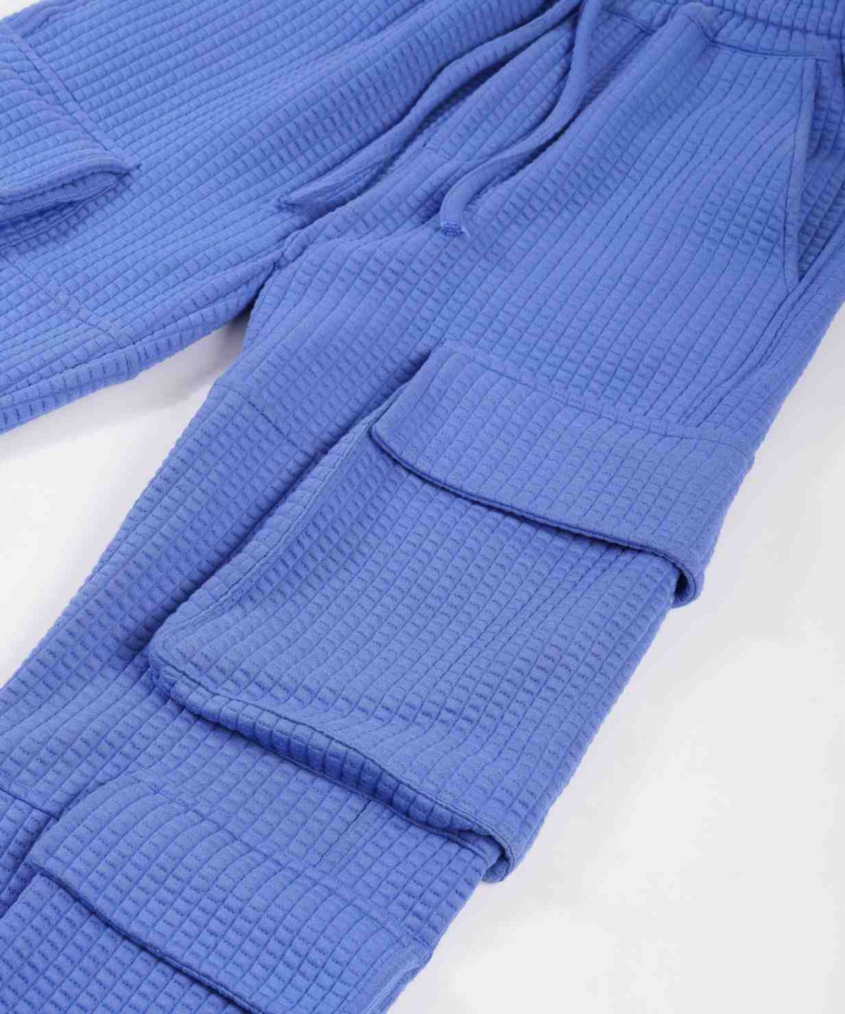 BLUE QUILTED TROUSER