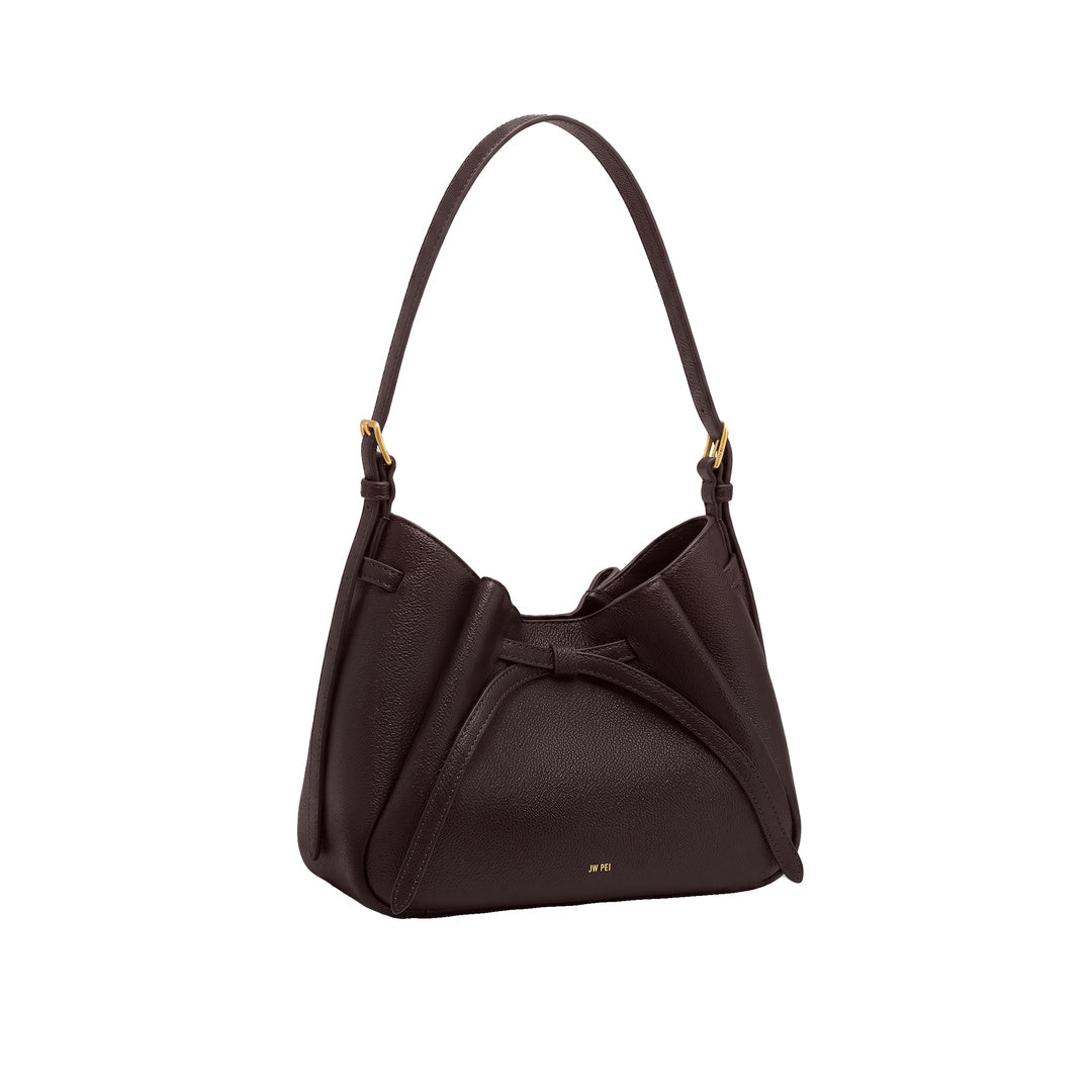 JW PEI Mabel Soft Bow Shoulder Bag - Dark Brown