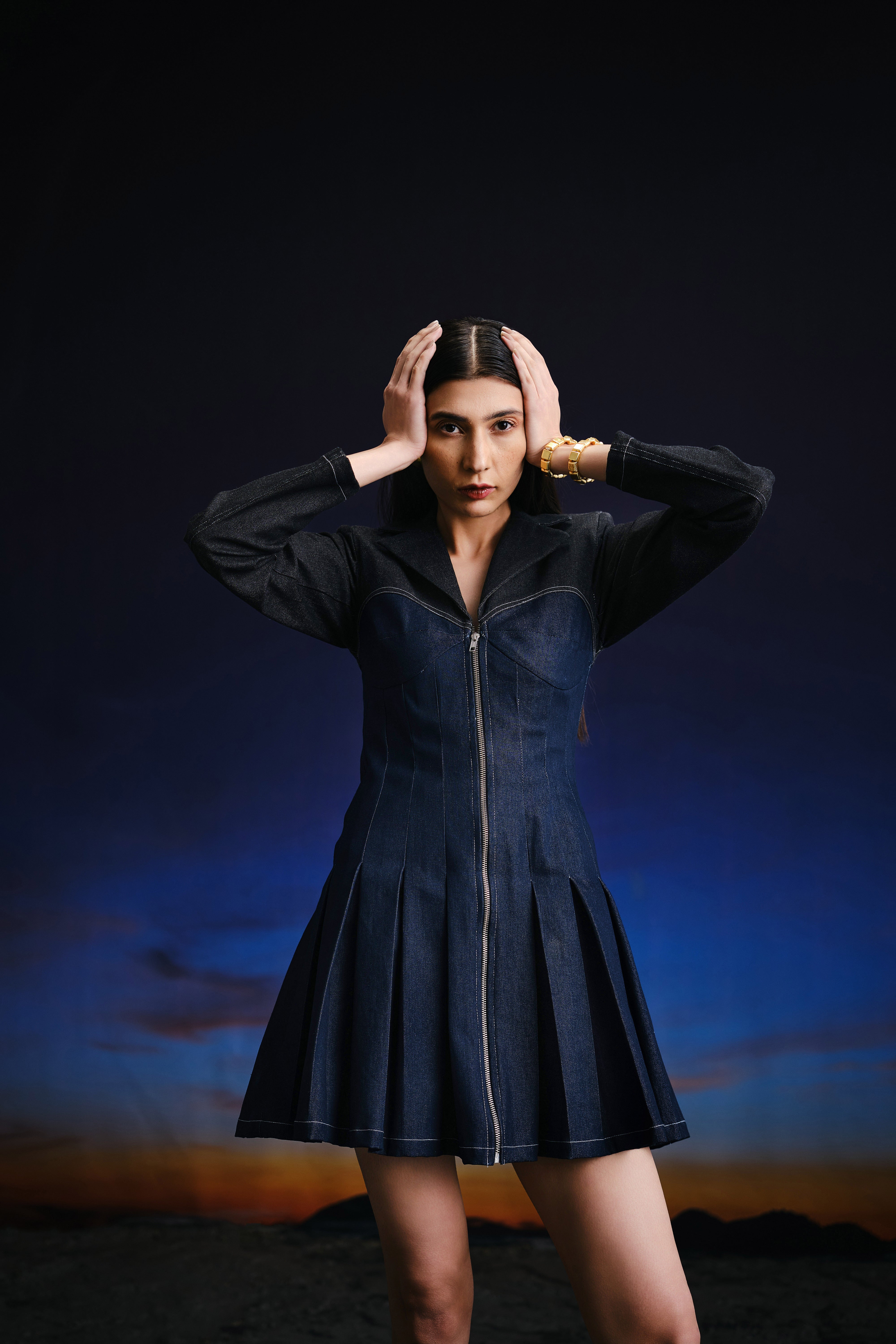 Classic Fitted Denim Dress