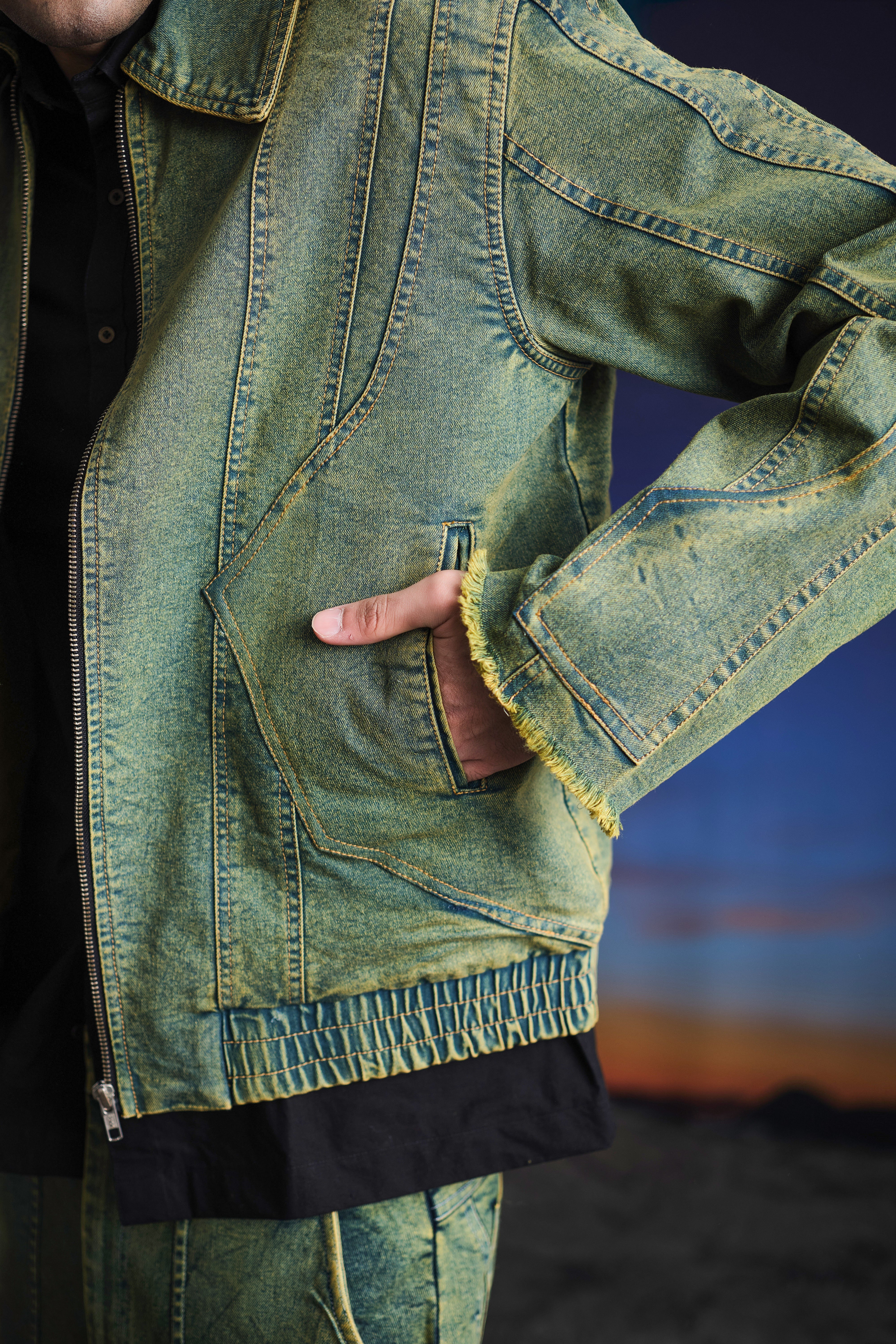 Vintage Green Bomber Jacket