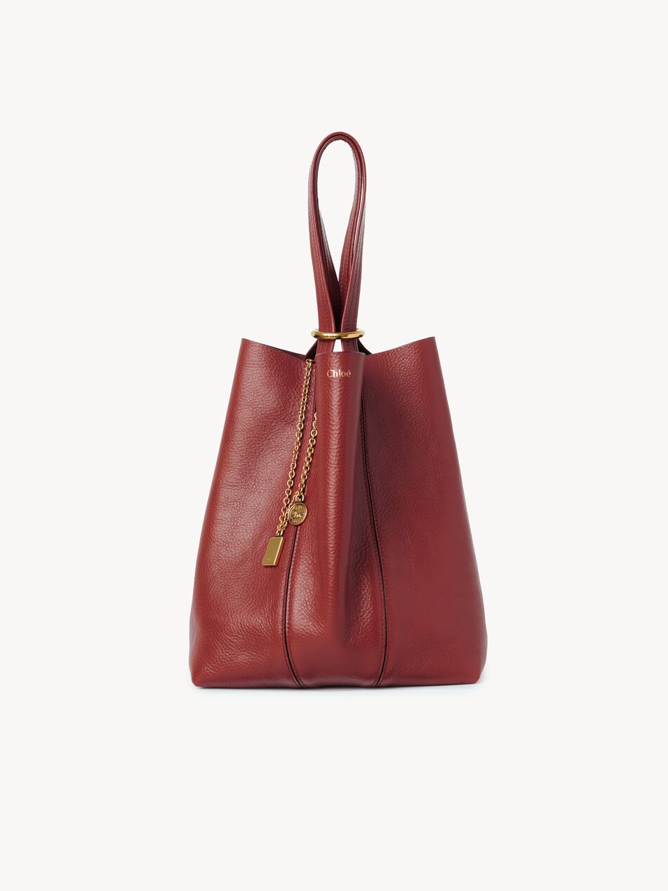 CHLOE Spin tote bag in grained leather Brunet Pink