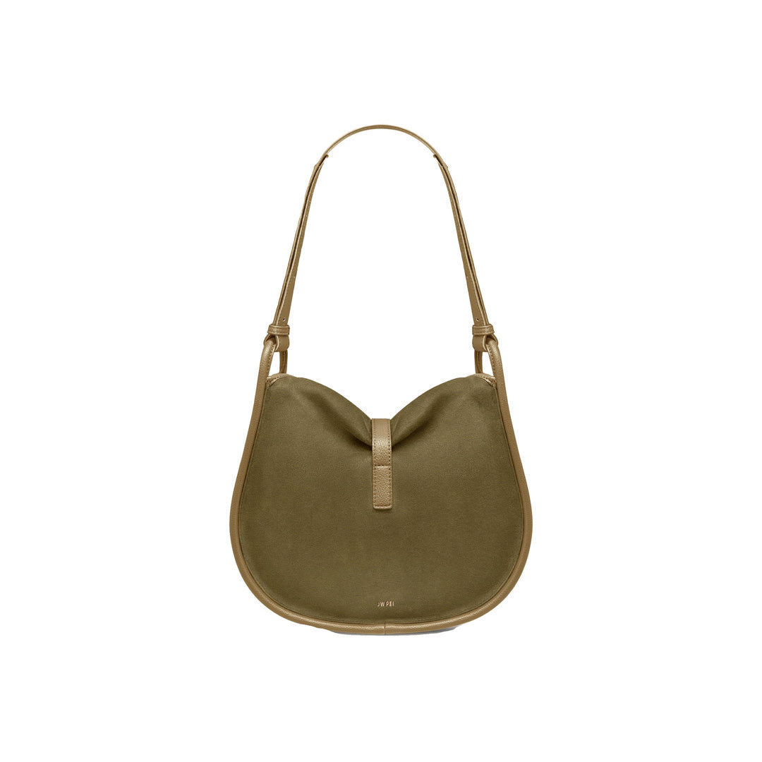 JW PEI Arla Small Faux Suede Hobo Bag - Olive Green