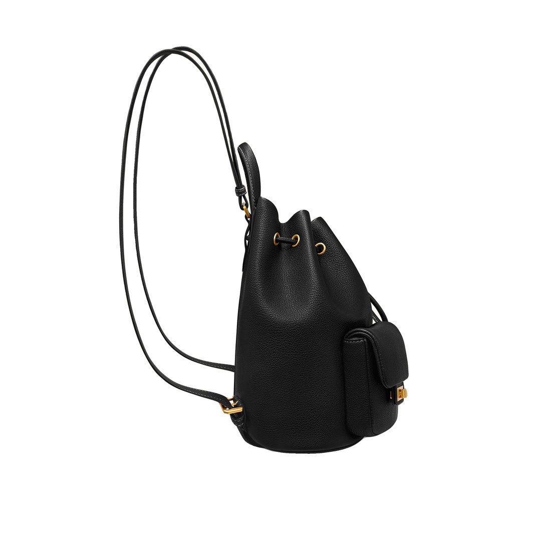JW PEI Avery Pebbled Drawstring Utility Backpack – Black