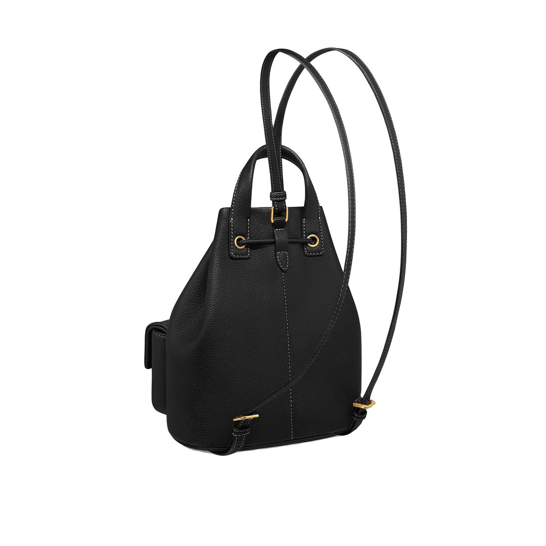 JW PEI Avery Pebbled Drawstring Utility Backpack – Black