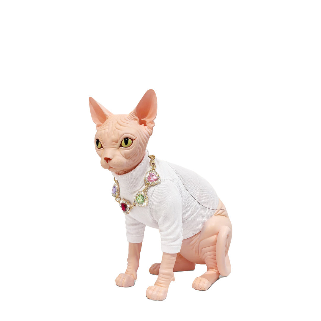 JW PEI Sadie Gem Necklace Cat Clutch - White