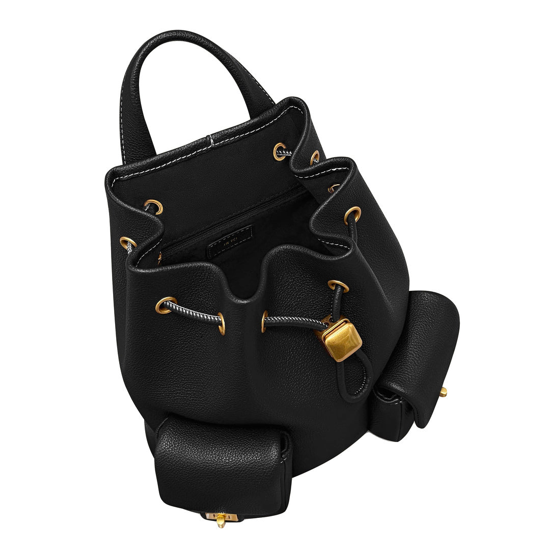JW PEI Avery Pebbled Drawstring Utility Backpack – Black