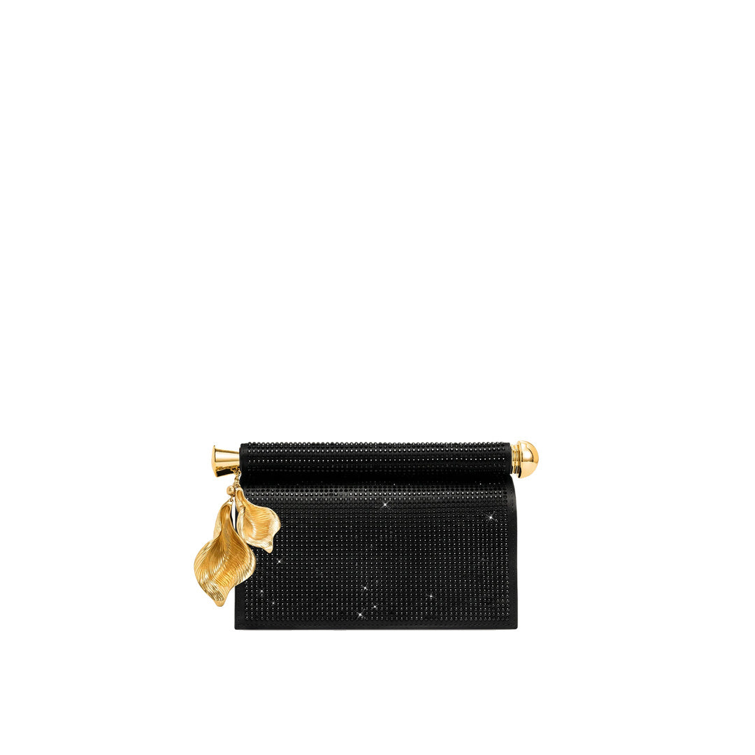 JW PEI Holly Artificial Crystal Metal Pendant Embellished Clutch - Black