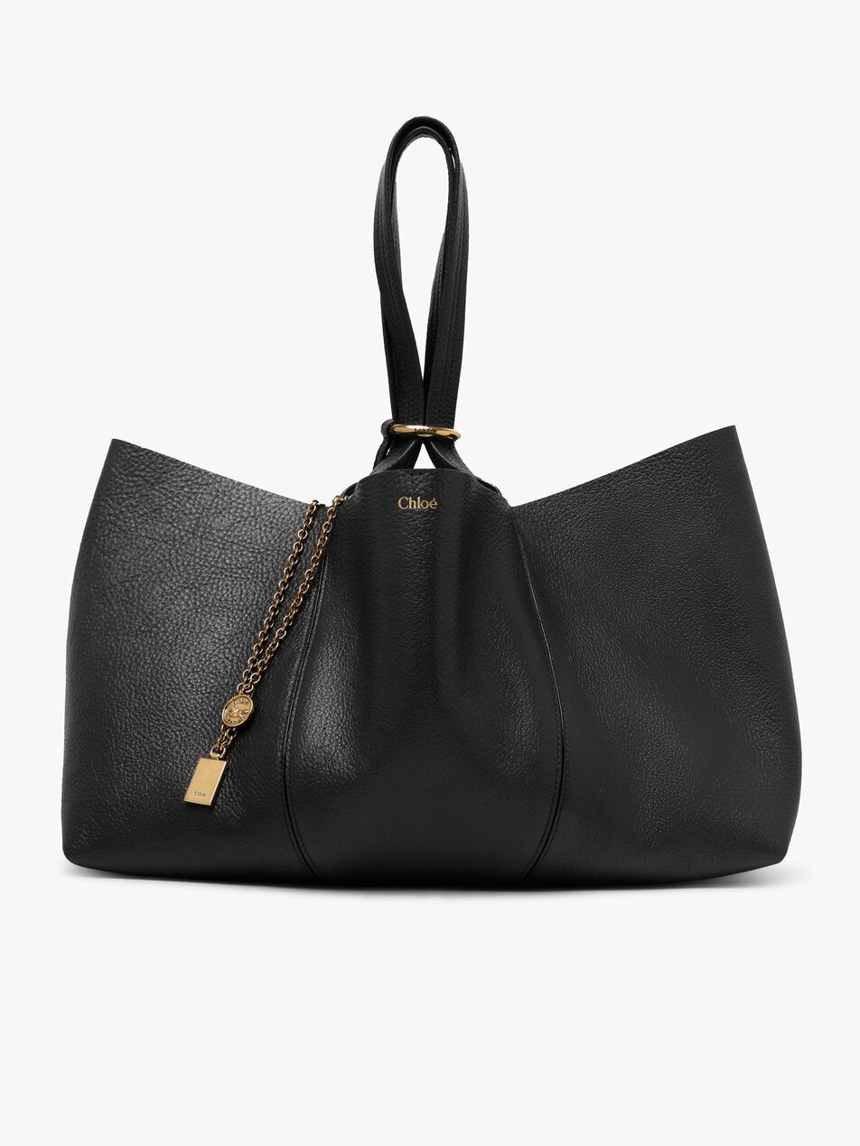 CHLOE Spin east-west tote bag in grained leather Black