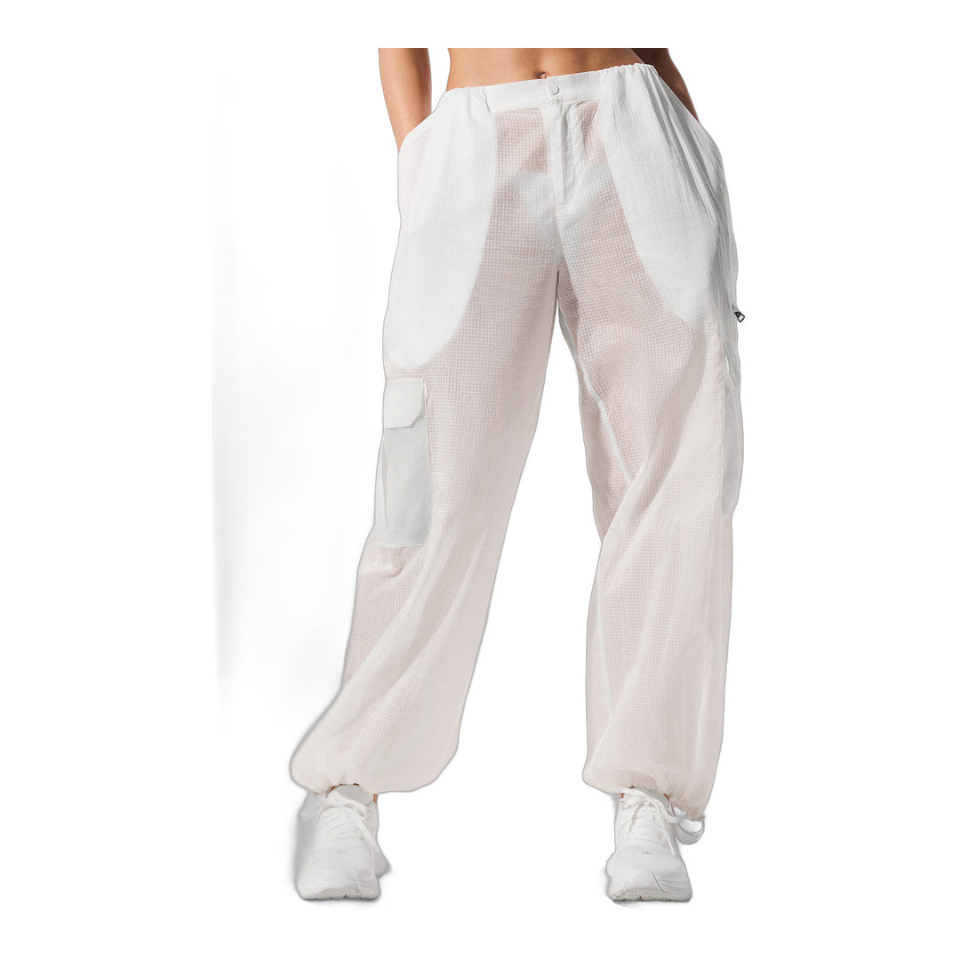 alo Sheer Game Time Wide Leg Jogger - White
