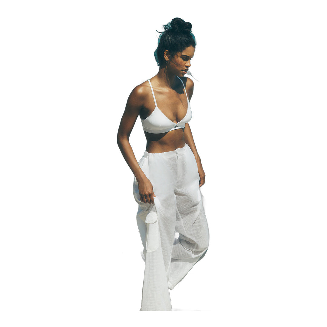 alo Sheer Game Time Wide Leg Jogger - White