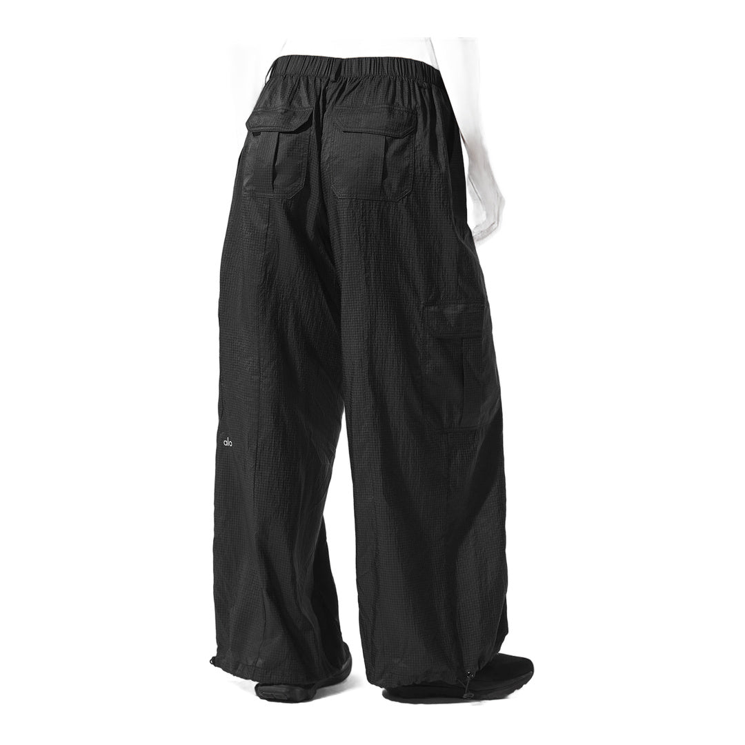 alo Sheer Game Time Wide Leg Jogger - Black
