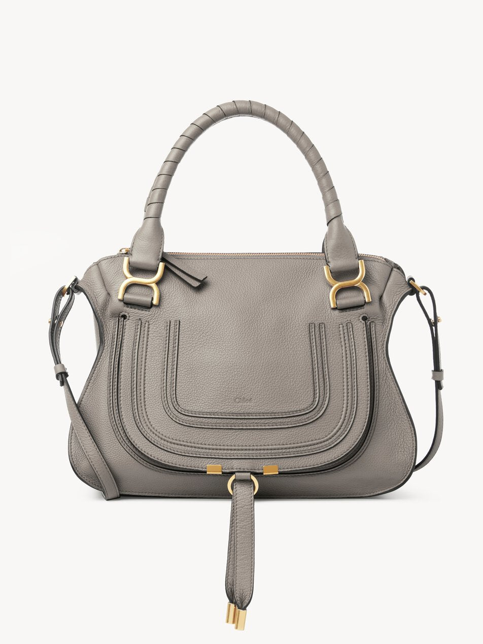 CHLOE Marcie bag in grained leather Cashmere Grey