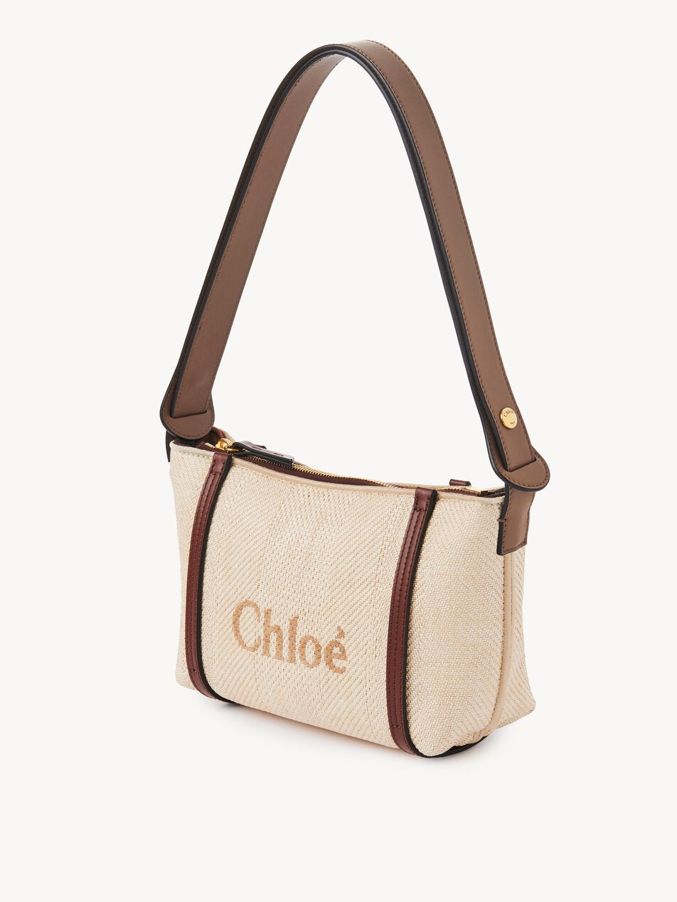 CHLOE Carry shoulder bag in raffia Hot Sand