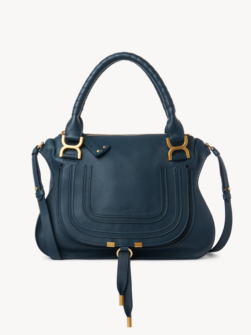 CHLOE Marcie bag in grained leather Tapestry Blue