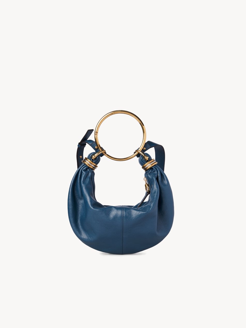 CHLOE Small Bracelet Hobo bag in grained leather Tapestry Blue