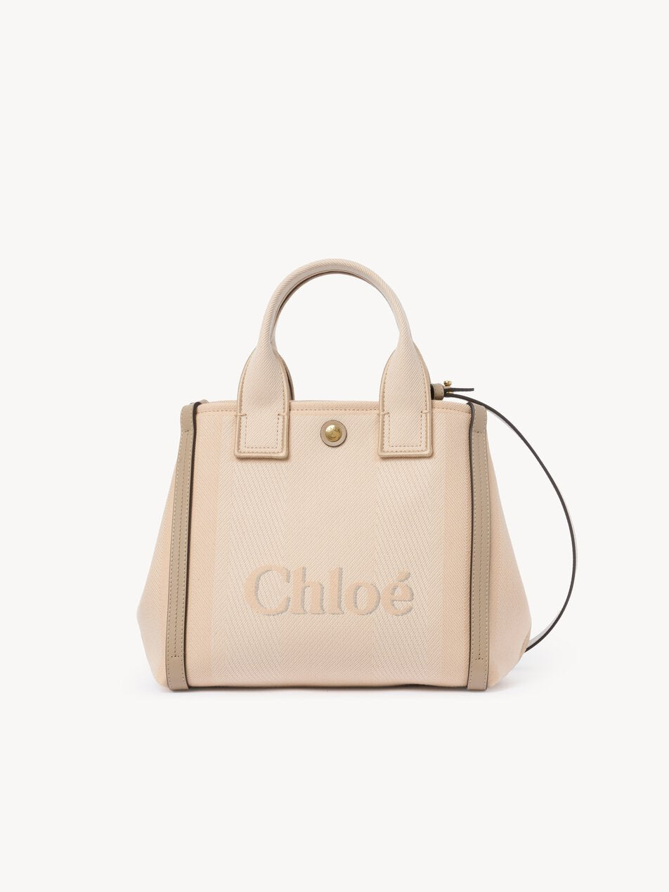 CHLOE Small Chloé Carry tote bag in canvas Blushy Beige